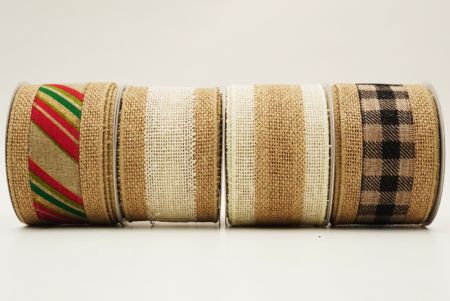 Лента из джута с комбинированным узором
